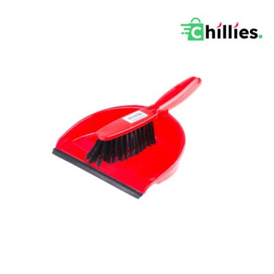 Dust pan with brush